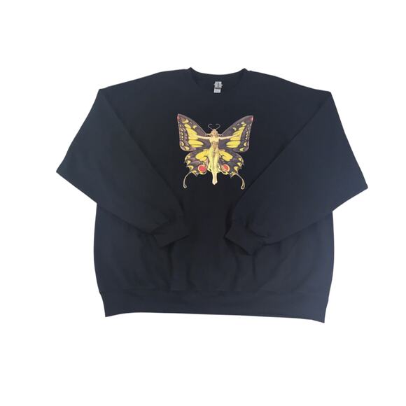 Butterfly Fairy Sweatshirt XXL Black Size 2XL New NWOT - Picture 1 of 4